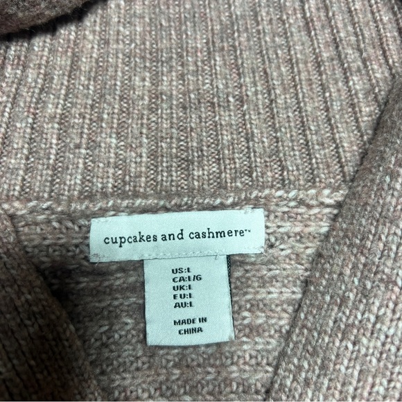 Cupcakes & Cashmere Women’s Tan Cowl Neck Sweater Size Large - Picture 2 of 7